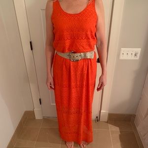 London Times Bright Orange Maxi Dress